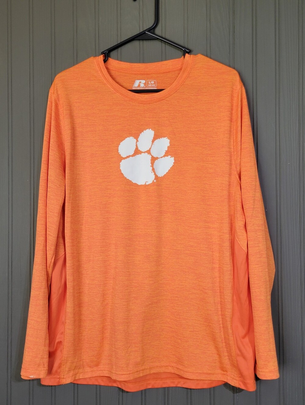 Clemson Tigers Russell Long Sleeve Athletic Shirt Performance Crewneck Men's LG